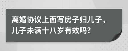 离婚协议上面写房子归儿子，儿子未满十八岁有效吗？