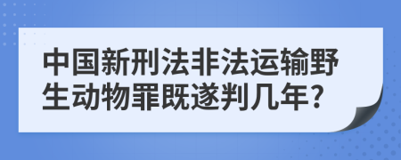 中国新刑法非法运输野生动物罪既遂判几年?