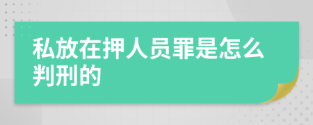 私放在押人员罪是怎么判刑的