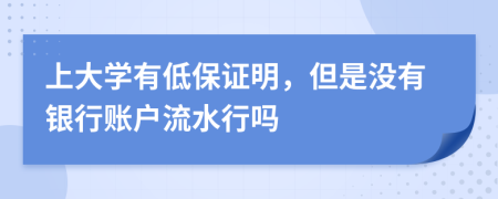 上大学有低保证明，但是没有银行账户流水行吗