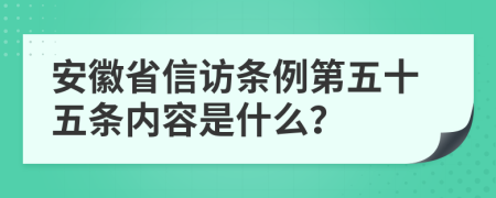 安徽省信访条例第五十五条内容是什么？