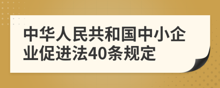 中华人民共和国中小企业促进法40条规定