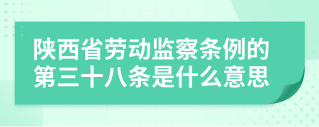 陕西省劳动监察条例的第三十八条是什么意思