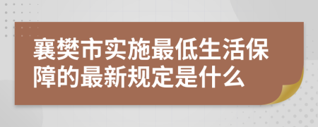 襄樊市实施最低生活保障的最新规定是什么