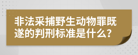 非法采捕野生动物罪既遂的判刑标准是什么？