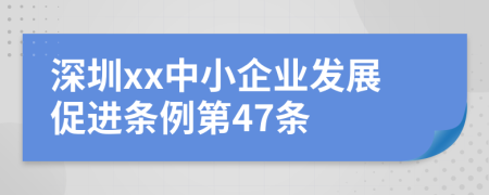 深圳xx中小企业发展促进条例第47条