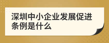 深圳中小企业发展促进条例是什么