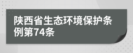 陕西省生态环境保护条例第74条