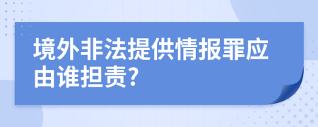 境外非法提供情报罪应由谁担责?