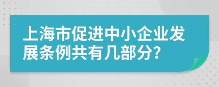 上海市促进中小企业发展条例共有几部分？