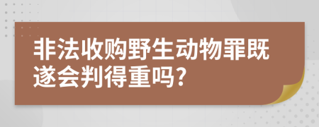 非法收购野生动物罪既遂会判得重吗?