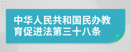 中华人民共和国民办教育促进法第三十八条