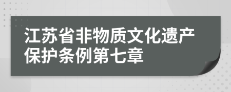 江苏省非物质文化遗产保护条例第七章