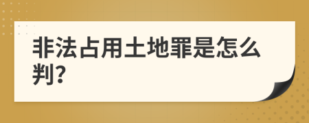 非法占用土地罪是怎么判？