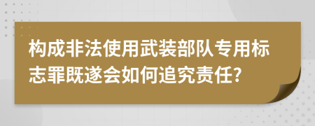 构成非法使用武装部队专用标志罪既遂会如何追究责任?