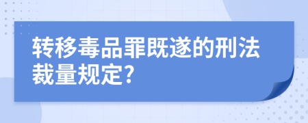 转移毒品罪既遂的刑法裁量规定?