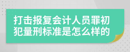 打击报复会计人员罪初犯量刑标准是怎么样的