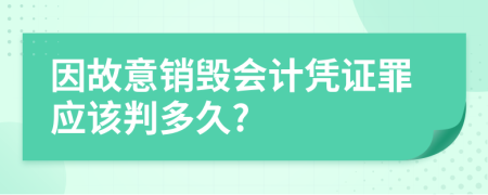 因故意销毁会计凭证罪应该判多久?