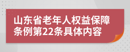 山东省老年人权益保障条例第22条具体内容