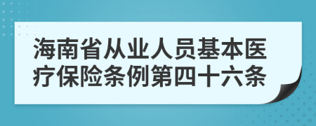 海南省从业人员基本医疗保险条例第四十六条