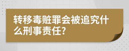 转移毒赃罪会被追究什么刑事责任?