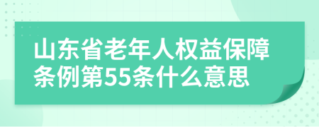 山东省老年人权益保障条例第55条什么意思