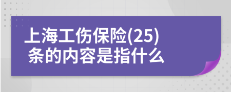 上海工伤保险(25) 条的内容是指什么
