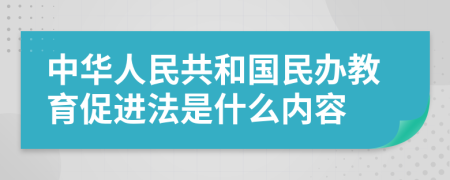 中华人民共和国民办教育促进法是什么内容