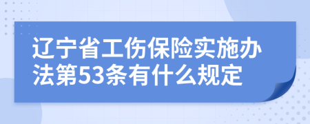 辽宁省工伤保险实施办法第53条有什么规定