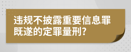 违规不披露重要信息罪既遂的定罪量刑?