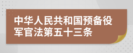 中华人民共和国预备役军官法第五十三条