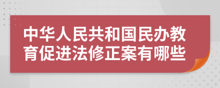 中华人民共和国民办教育促进法修正案有哪些