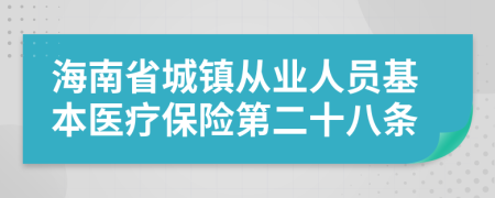 海南省城镇从业人员基本医疗保险第二十八条