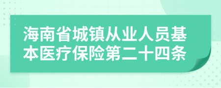 海南省城镇从业人员基本医疗保险第二十四条