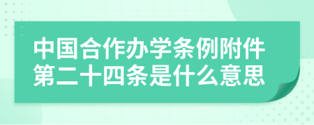 中国合作办学条例附件第二十四条是什么意思