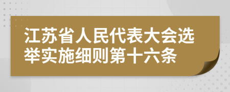 江苏省人民代表大会选举实施细则第十六条