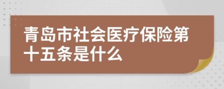 青岛市社会医疗保险第十五条是什么