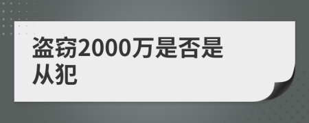 盗窃2000万是否是从犯