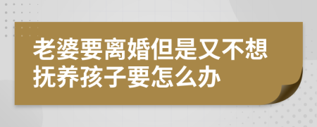 老婆要离婚但是又不想抚养孩子要怎么办