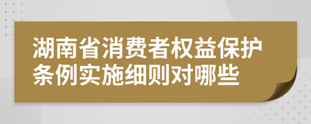 湖南省消费者权益保护条例实施细则对哪些