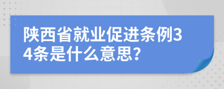 陕西省就业促进条例34条是什么意思？