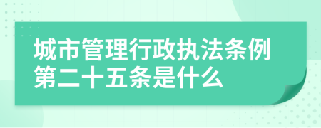 城市管理行政执法条例第二十五条是什么