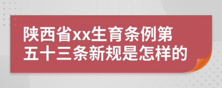 陕西省xx生育条例第五十三条新规是怎样的
