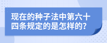 现在的种子法中第六十四条规定的是怎样的？