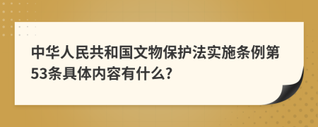 中华人民共和国文物保护法实施条例第53条具体内容有什么?