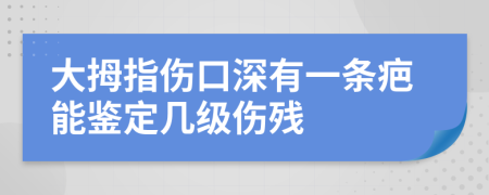 大拇指伤口深有一条疤能鉴定几级伤残