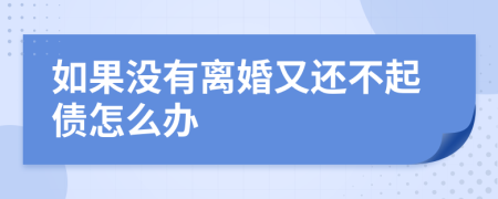 如果没有离婚又还不起债怎么办