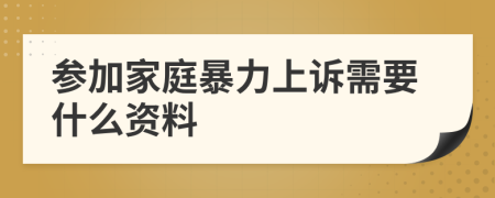 参加家庭暴力上诉需要什么资料