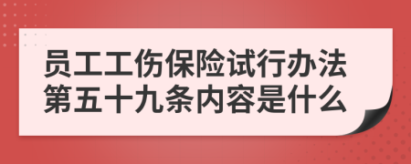员工工伤保险试行办法第五十九条内容是什么