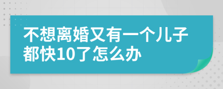 不想离婚又有一个儿子都快10了怎么办